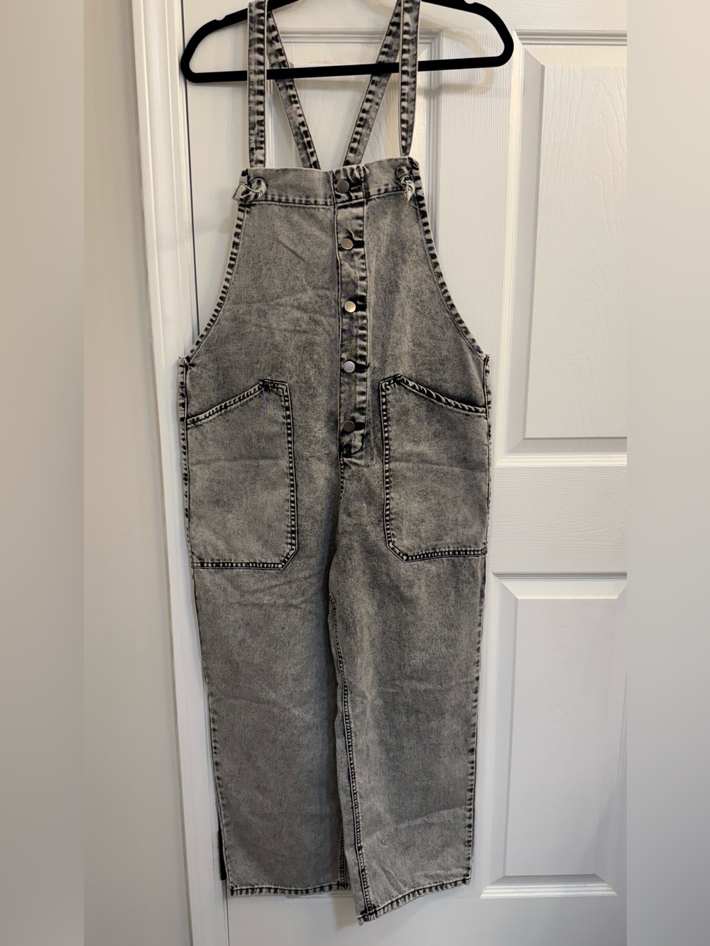 easel Stonewashed Black Denim Overalls / Jumpsuit